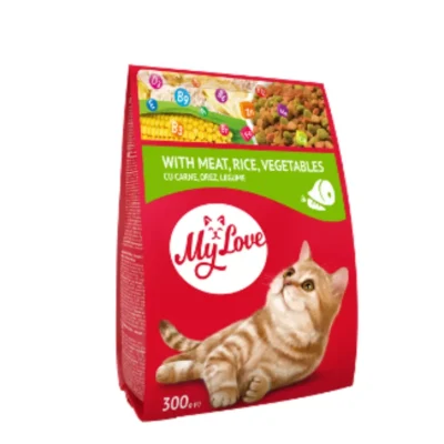 MY LOVE HRANA USCATA PISICI ADULTE CARNE/OREZ/LEGUME 300GR