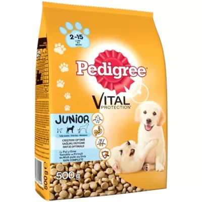 PEDIGREE HRANA CAINI JUNIOR PUI CU OREZ 500G