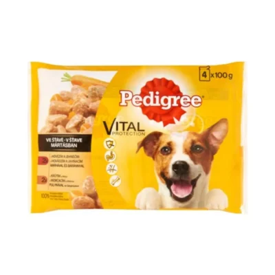 PEDIGREE HRANA UMEDA CAINI ADULTI VITA/MIEL/CURCAN/LEGUME PLIC 4*100GR