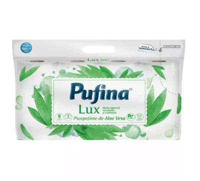 Pufina lux hartie igienica aloe vera 3str 8 role