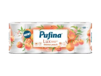 Pufina lux hartie igienica intense piersica 3str 10 role