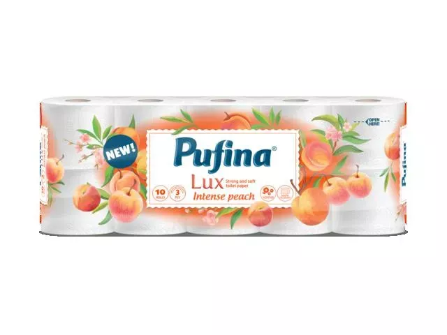 Pufina lux hartie igienica intense piersica 3str 10 role