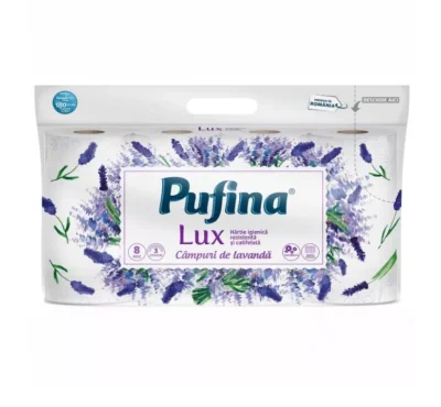  Pufina lux hartie igienica lavanda 3str 8 role