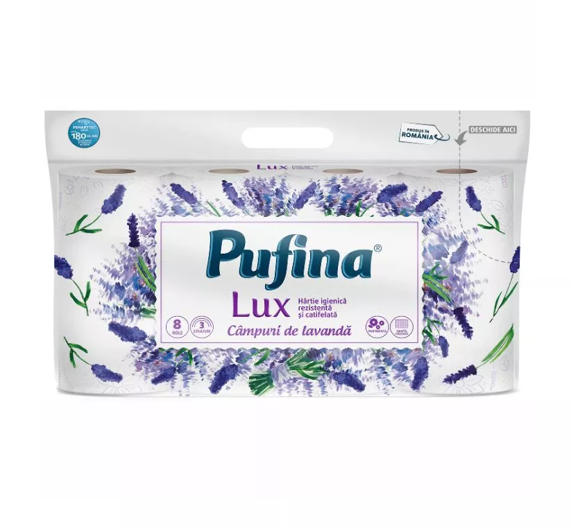 Pufina lux hartie igienica lavanda 3str 8 role