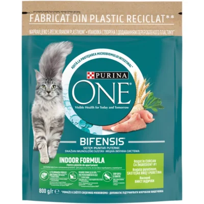 PURINA ONE HRANA PISICI ADULTE INDOOR CURCAN/CEREALE 800GR