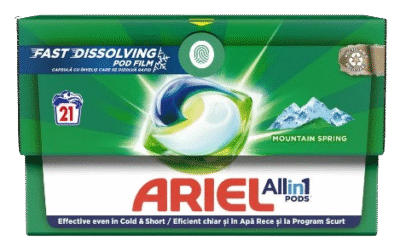 ARIEL DETERGENT CAPSULE MOUNTAIN SPRING 21BUC ECO BOX