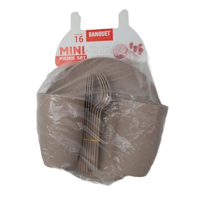 Banquet Set Mini Piknik 16pcs Diferite Culori