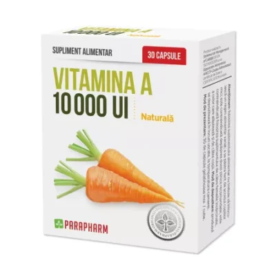 Vitamina A, 10000 UI, 30 capsule, Parapharm
