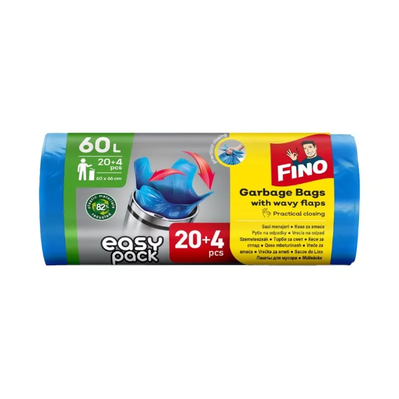FINO SACI MENAJ COLOR 60L 20+4BUC/ROLA