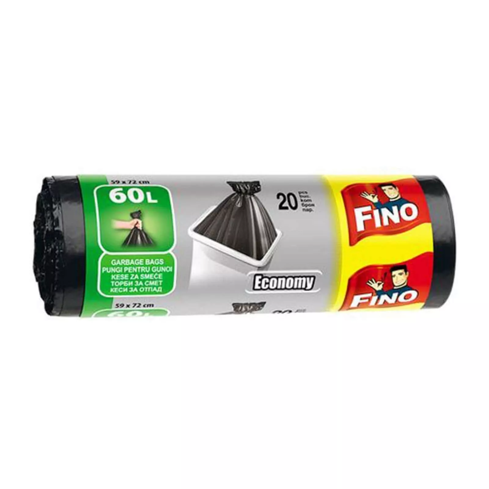 FINO SACI MENAJ ECONOMY NEGRI 60L 20BUC/ROLA
