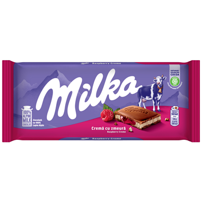 Milka Ciocolata Lapte si Crema Zmeura 100 g%Discount special