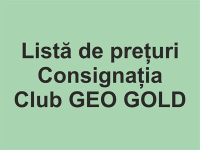 Listă de prețuri Consignație